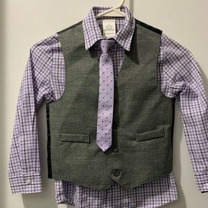 Boys New with tags Sz6 Van Heusen 3 pc set with shirt, vest, clip-on tie Easter